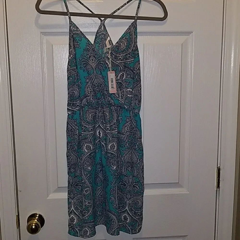 PinkBlush Maternity Aqua Paisley Tunic Sz S